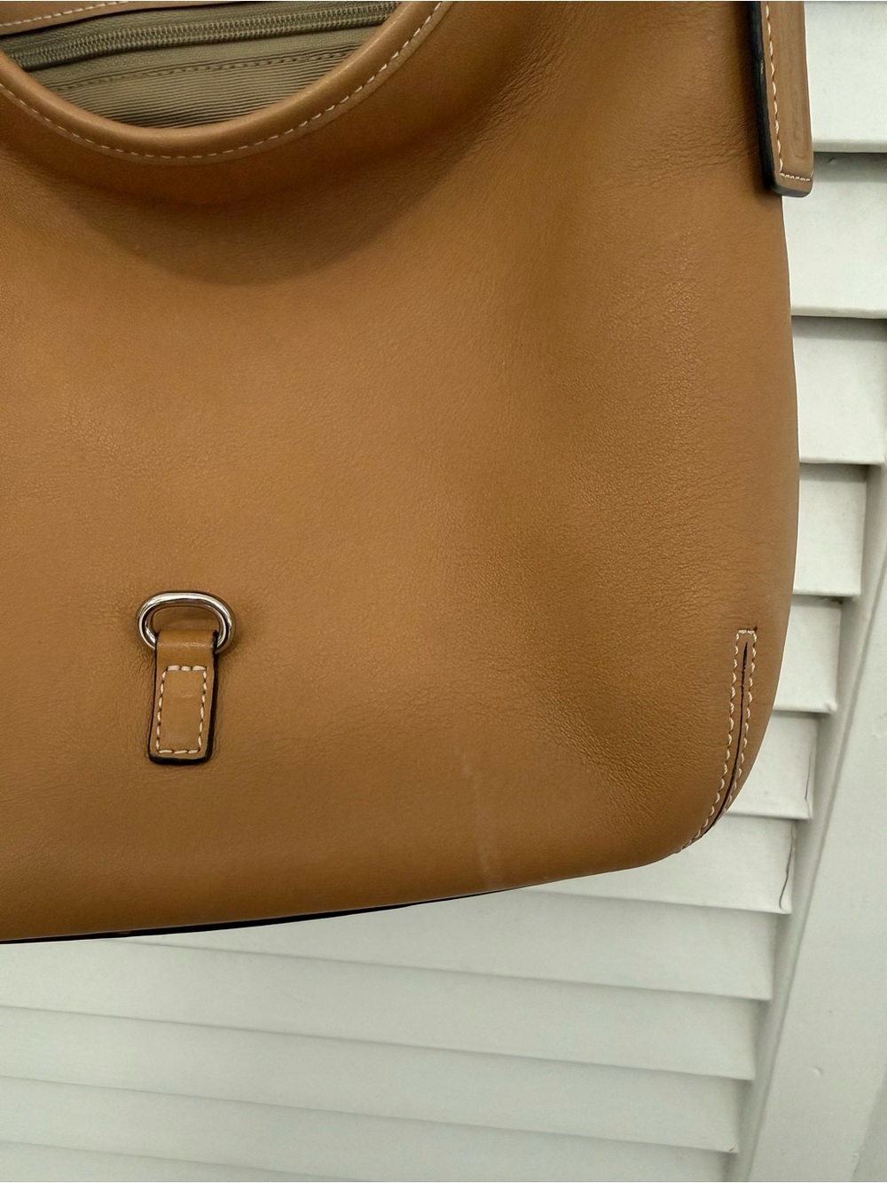 Vintage Coach Hamptons British Tan Leather Clip Hobo Shoulder Bag Style 7778 - Picture 8 of 9